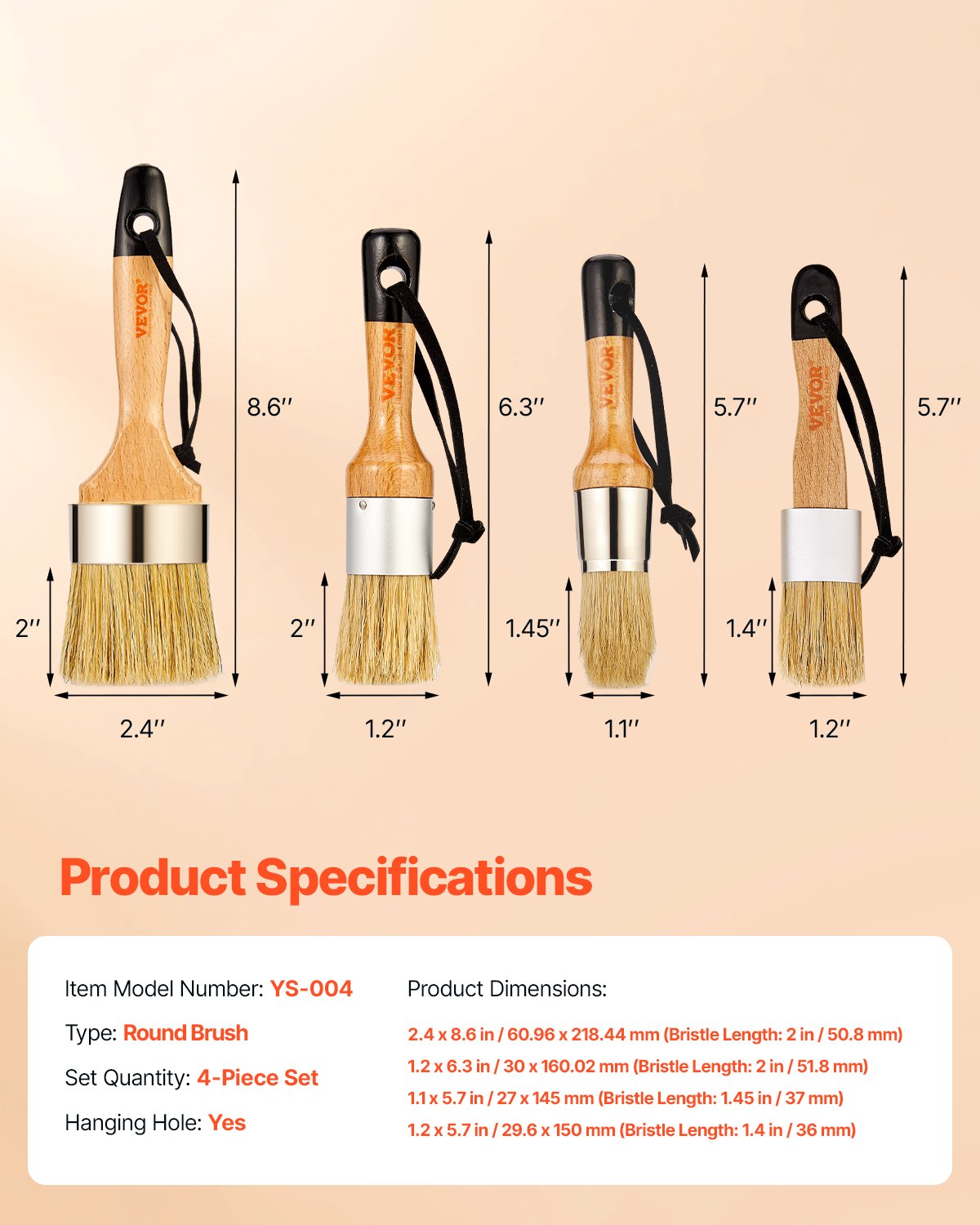 4-Piece Chalk & Wax Brush Set