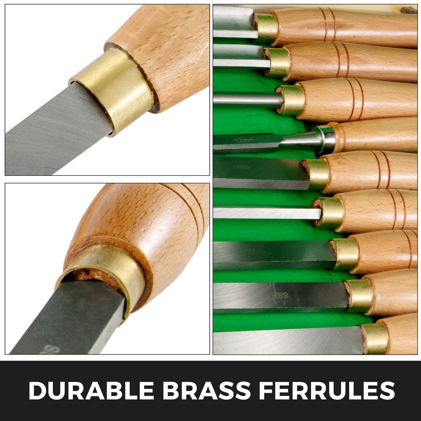 8-Piece HSS Wood Lathe Chisel Set